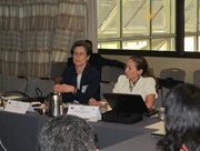 Coordonadoras del Foro de Politica del Aire, Sue Stendebahc y Ana María Contreras
